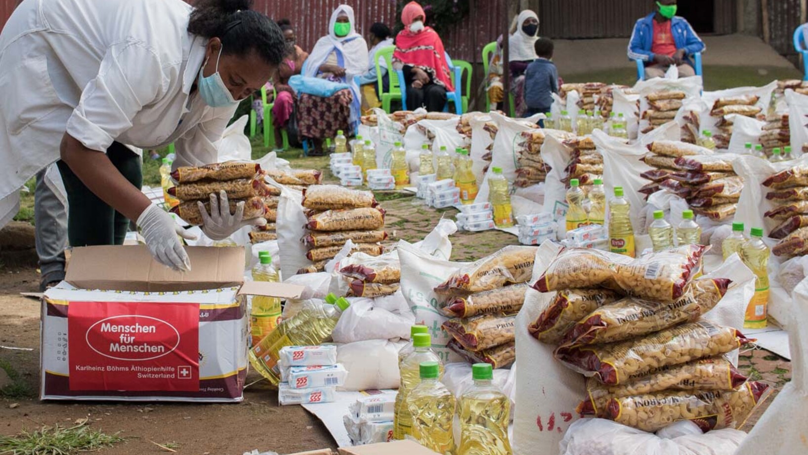 Corona Nothilfe Lebensmittelverteilung in Äthiopien