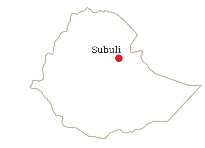 Landkarte von Äthiopien mit Markierung "Subuli"