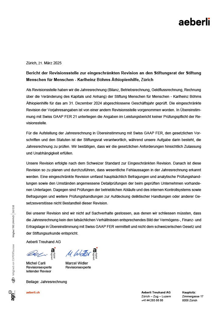Voransicht des Revisionsberichts zur Jahresrechnung 2024
