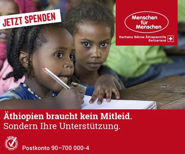 Web-Banner "Äthiopien braucht kein Mitleid sondern Ihre Unterstützung."