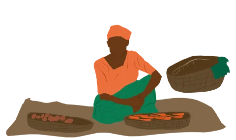 Illustration: Marktverkäuferin