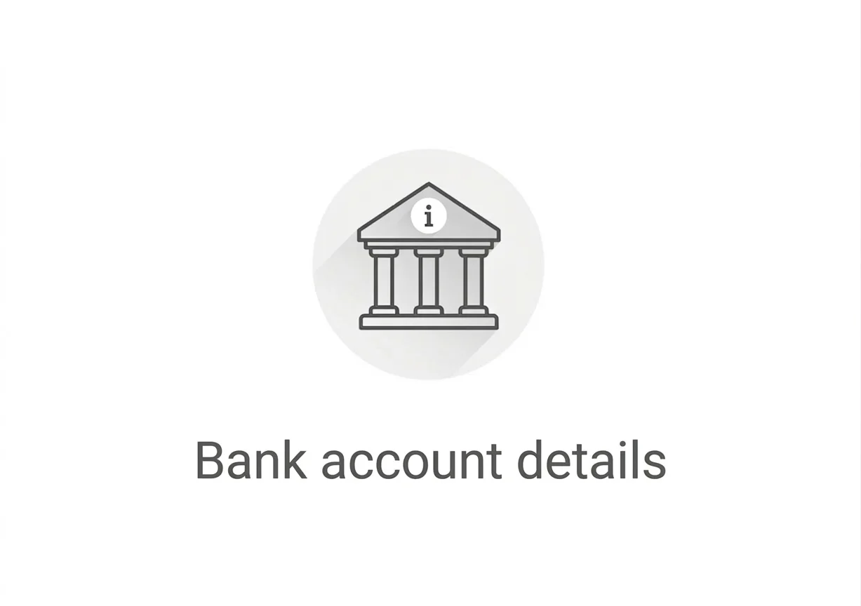 Icon: "Bank account details"