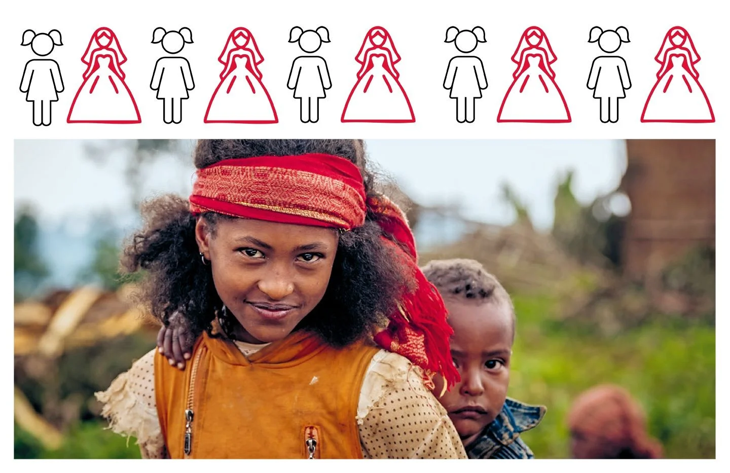 Grafik: "Mädchen / Knaben" und Bild von Mädchen