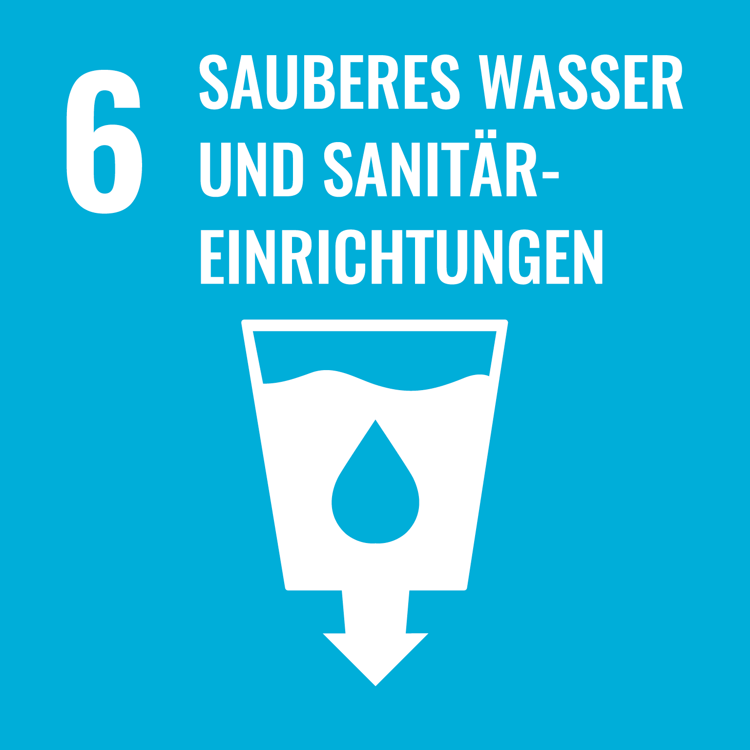 SDG 6-Icon "Sauberes Wasser und Sanitäreinrichtungen"