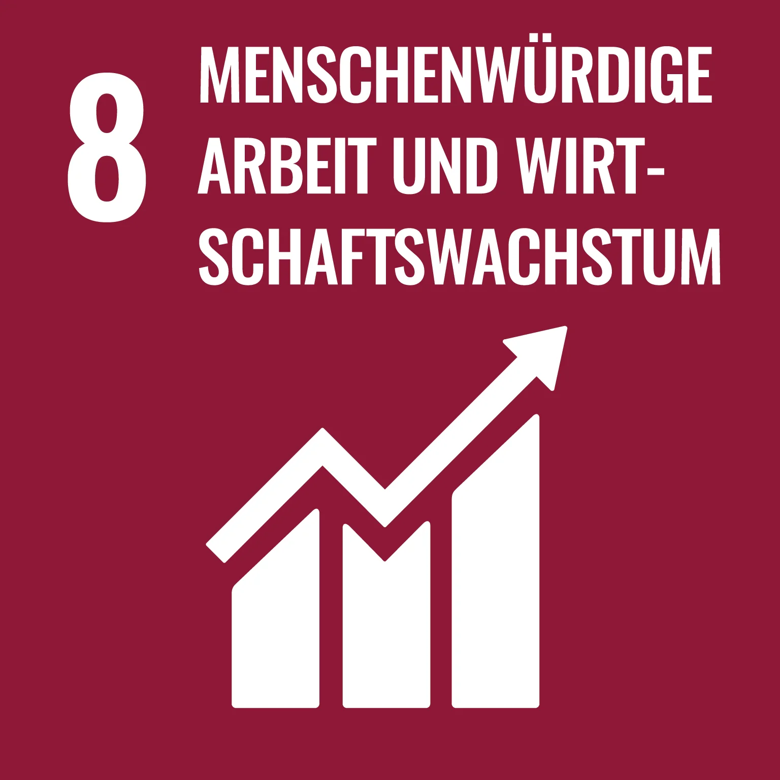 SDG 8-Icon "Menschenwürdige Arbeit und Wirtschaftswachstum"