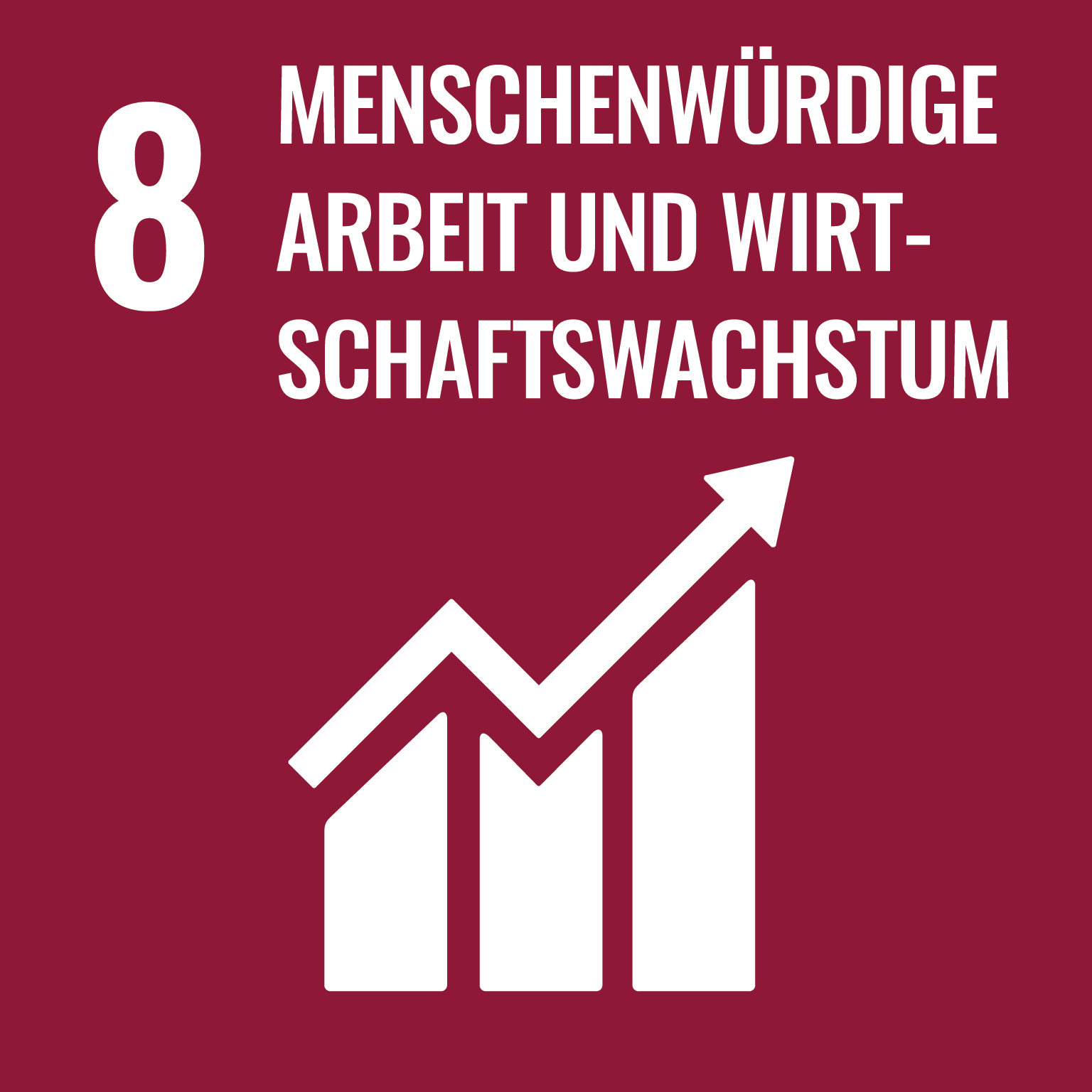 SDG 8-Icon "Menschenwürdige Arbeit und Wirtschaftswachstum"