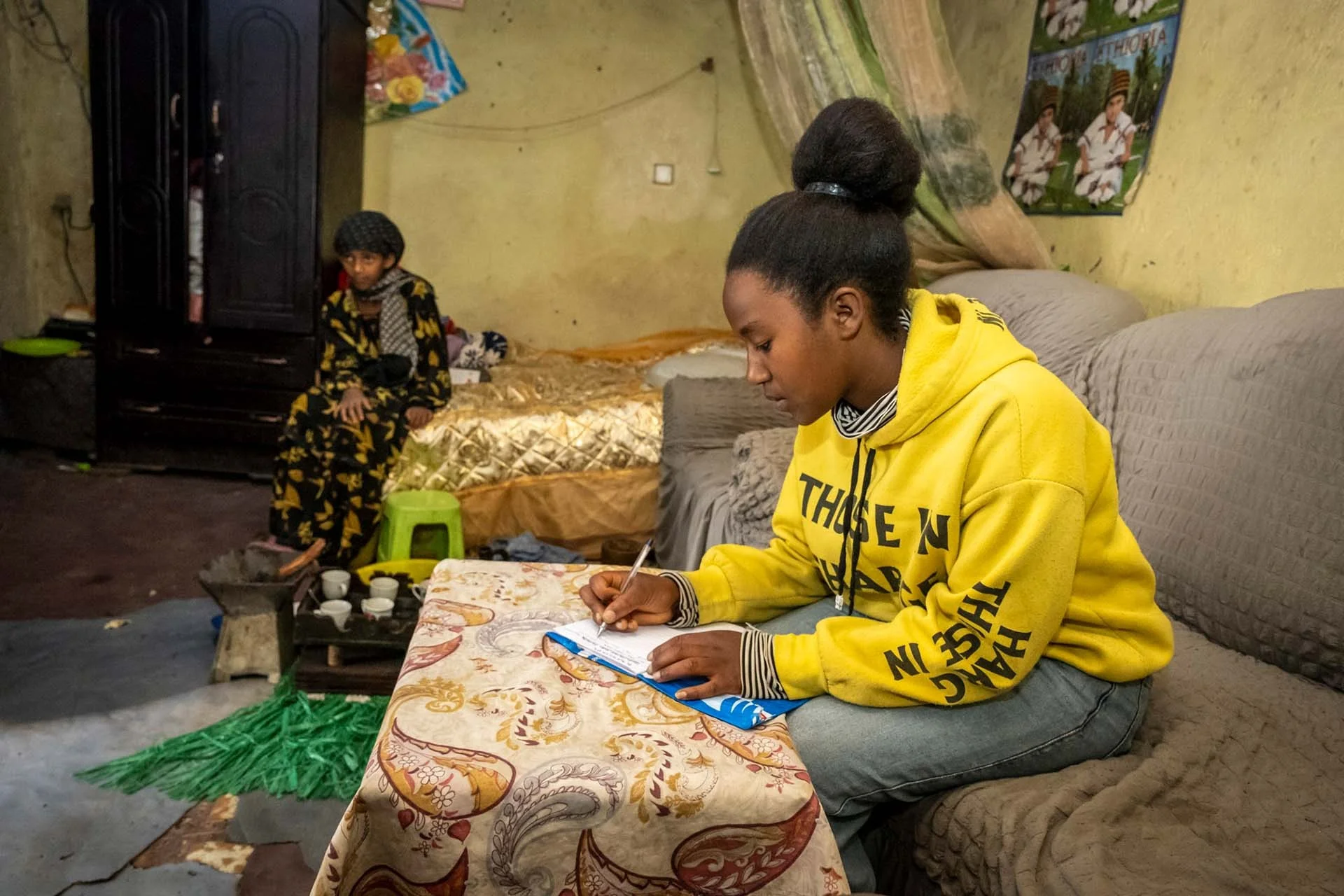 Girl writes in her diary