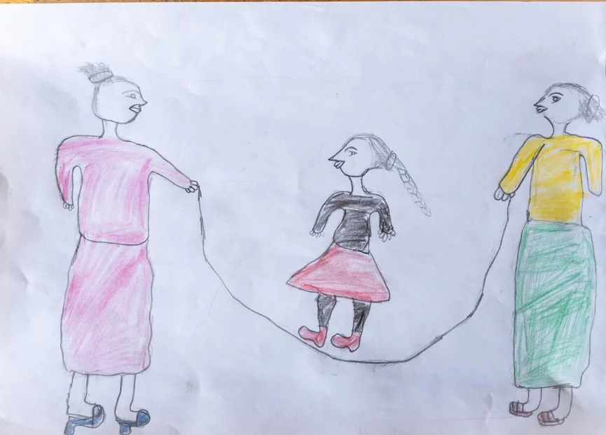 Zeichnung von Arsema beim Seilspringen