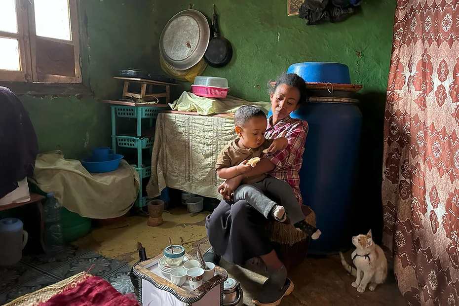 Mutter mit ihrem Sohn