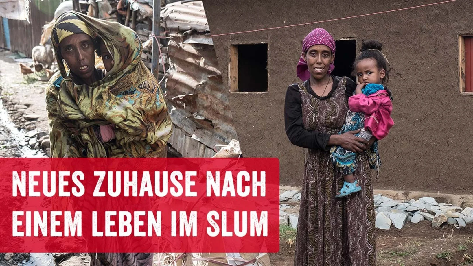 Vorher/Nachher-Gegenüberstellung vom Wohngebiet der Mutter