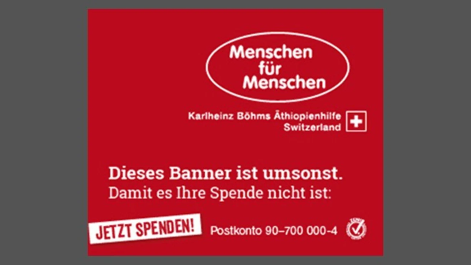 Vorschaubild Web-Banner "Dieses Banner ist umsonst. Damit es Ihre Spende nicht ist."