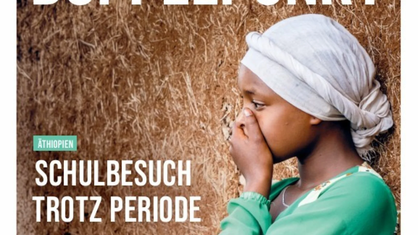 Coverbild Doppelpunkt: Mädchen hält Hand vor das Maul