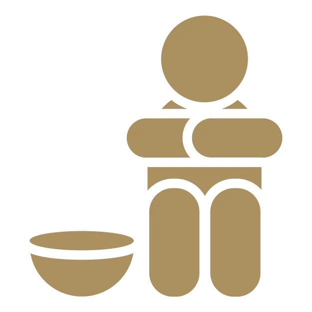 Icon: Kind neben leerem Teller