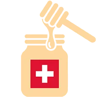 Grafik: Honigtopf mit Schweizer Flagge